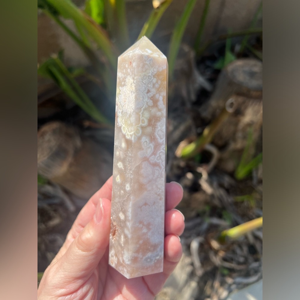Brazilian Pink Amethyst Purple Flower Agate Druzy Tower
